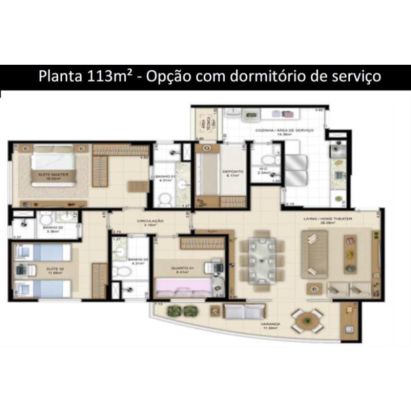 Foto de São Luís/MA - Vinhais I - Apartamento com 113m²