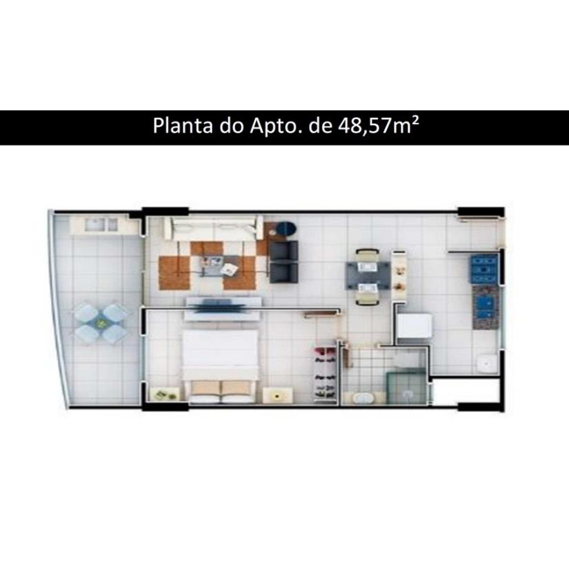 Foto de São Luís/MA - Ponta do Farol - Apartamento com 48m²