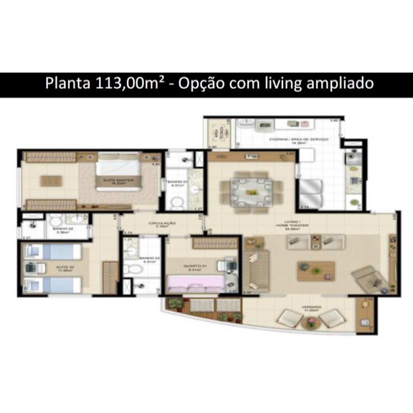 Foto de São Luís/MA - Vinhais I - Apartamento com 113m²
