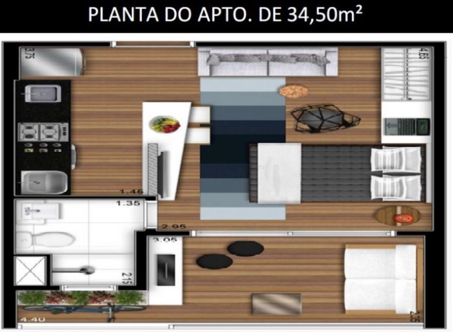 São Paulo/SP - Campo Belo - Apartamento com 34m² Leilão Banco Inter, localizado em São Paulo - SP, bairro Campo Belo